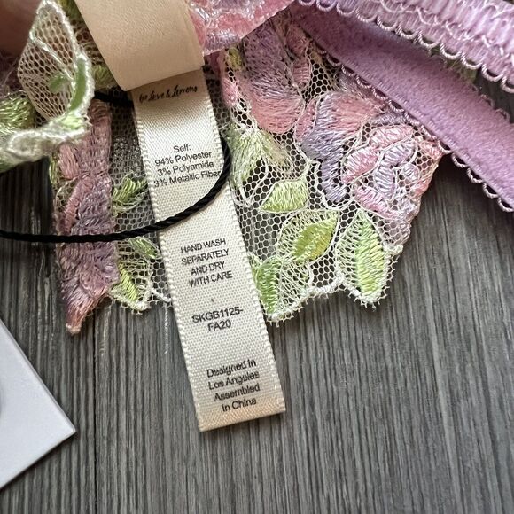 For Love And Lemons Garter Belt Womens Extra Small Lilac Green Floral - Picture 5 of 8